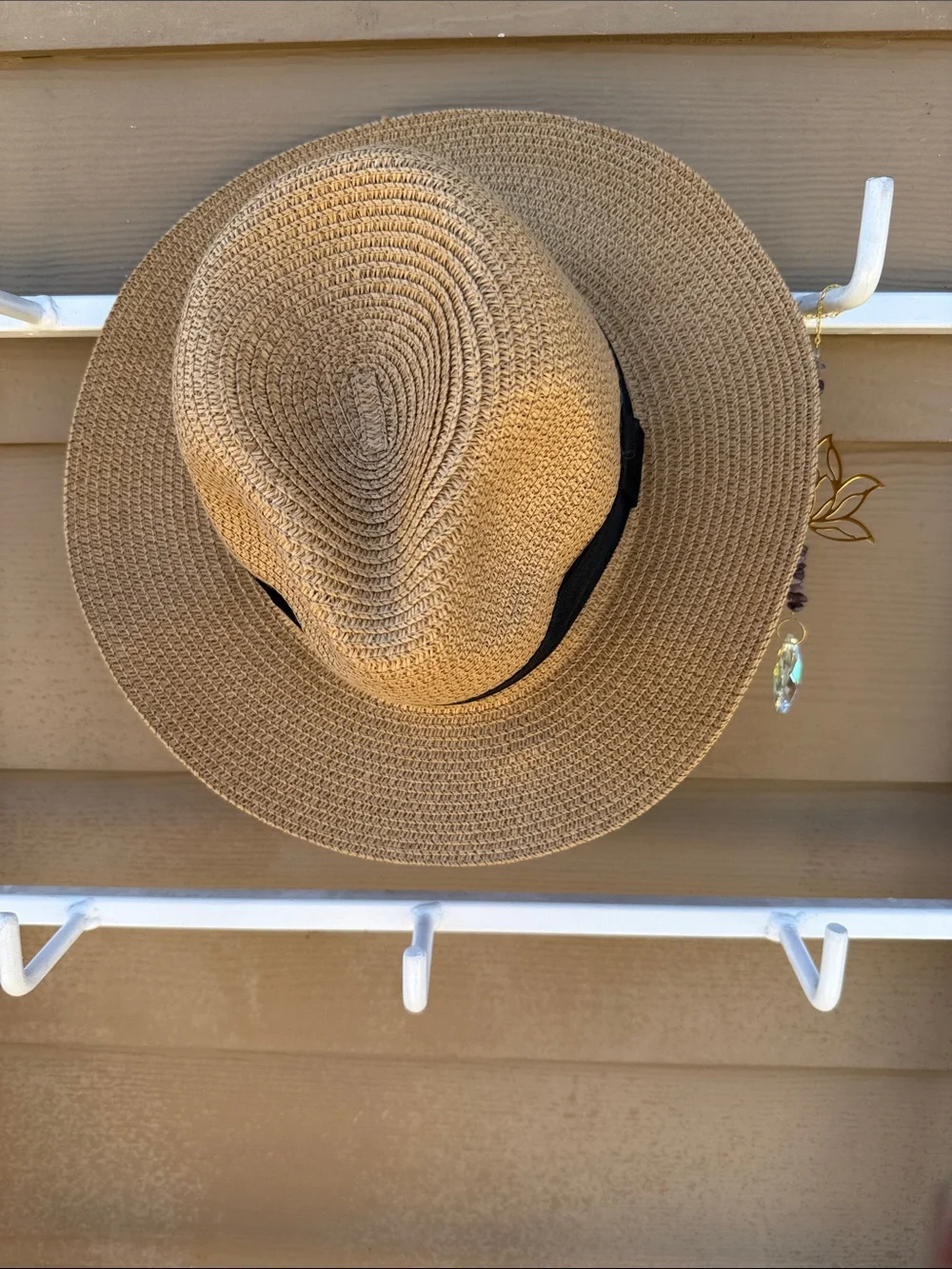 SPF Bolero Woven Straw Sun Hat with Black Band
